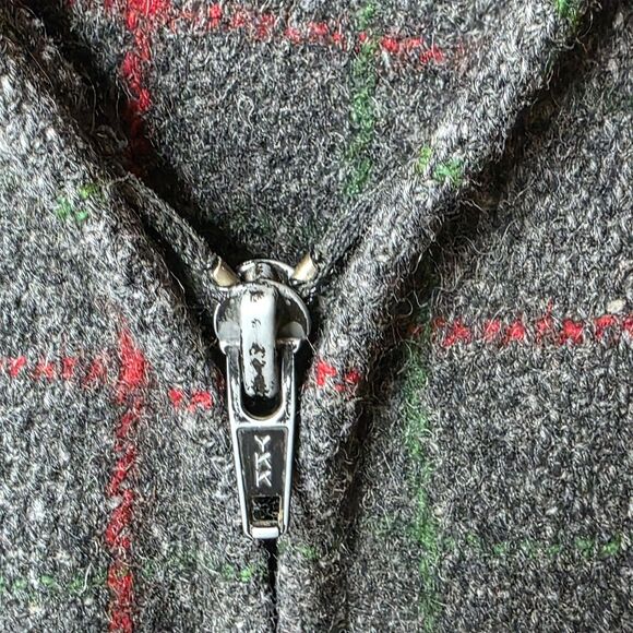 Vintage Johnson Woolen Mills Vest Size Large Wool Plaid Red Green Outdoor Zipper - Picture 8 of 12